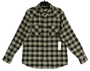 AG Los Angeles Shirt Men's XL Classic Fit Huston Western Charcoal Plaid NWT